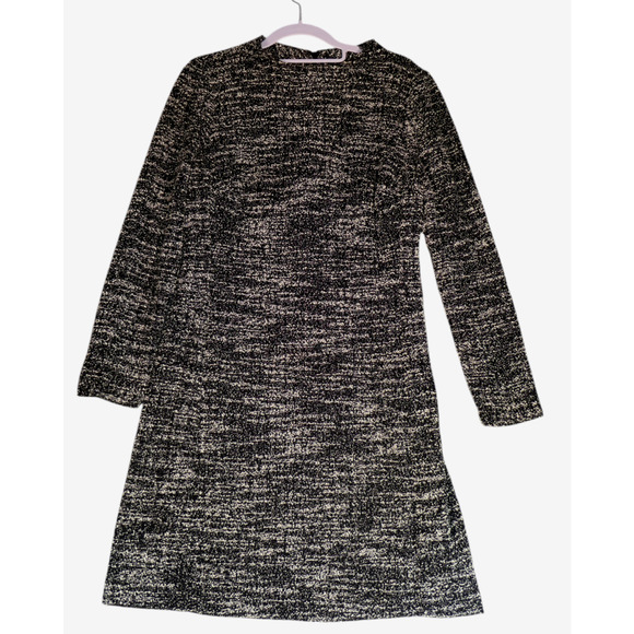 Chaps Nubby Sweater Dress Women 10 Knit Heather Black Cozy Autumncore Soft Girl - Picture 1 of 11